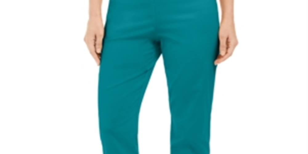JM Collection Women's Studded Pull-on Tummy Control Pants Regular and Short Lengths Blue Size XS