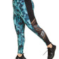 Ideology Women's Media Trim Printed Leggings Green Size 2X