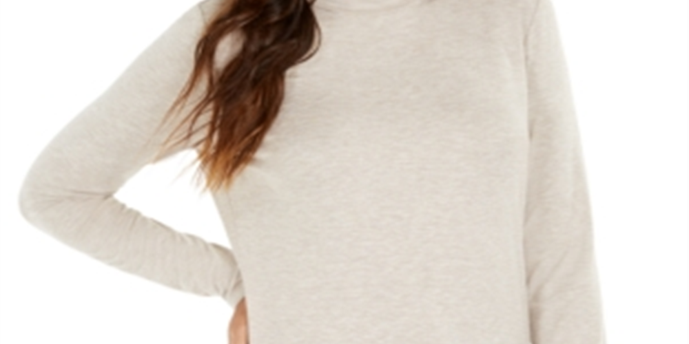 Style & Co Women's Long Sleeve Turtleneck Top Beige Size XXL