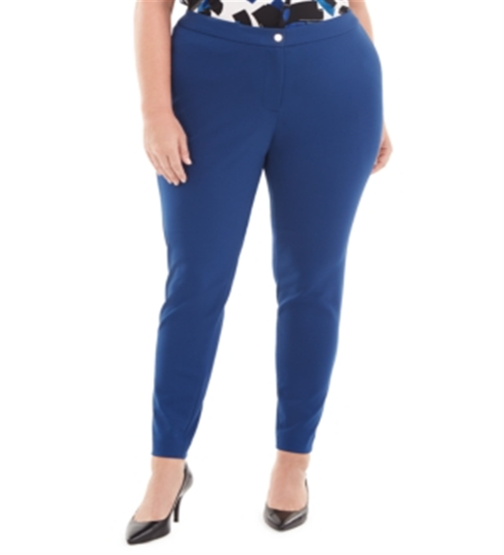 Calvin Klein Women's Plus Skinny Ankle Pants Blue Size 20W