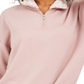 Hippie Rose Junior's Sherpa Lined Quarter Zip Sweatshirt Pink Size Large