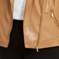 Calvin Klein Women's SeaFaux Leather Moto Jacket Brown Size 0X