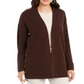 Style & Co Women's Button Side Oversized Cardigan Rich Truffle Sweter Brown Size Small