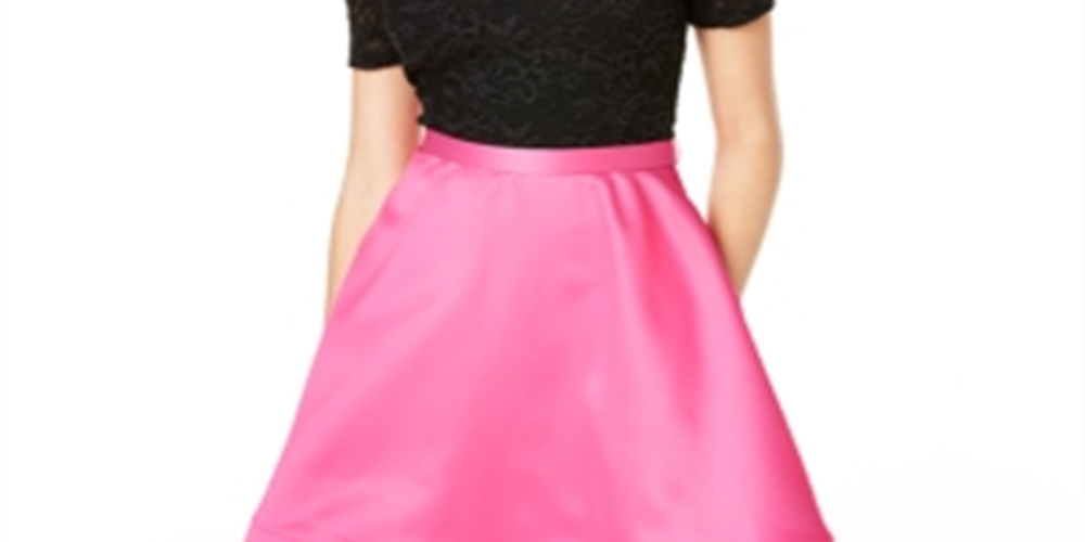 City Studios Junior's Off the Shoulder Fit & Flare Dress Pink Size 3