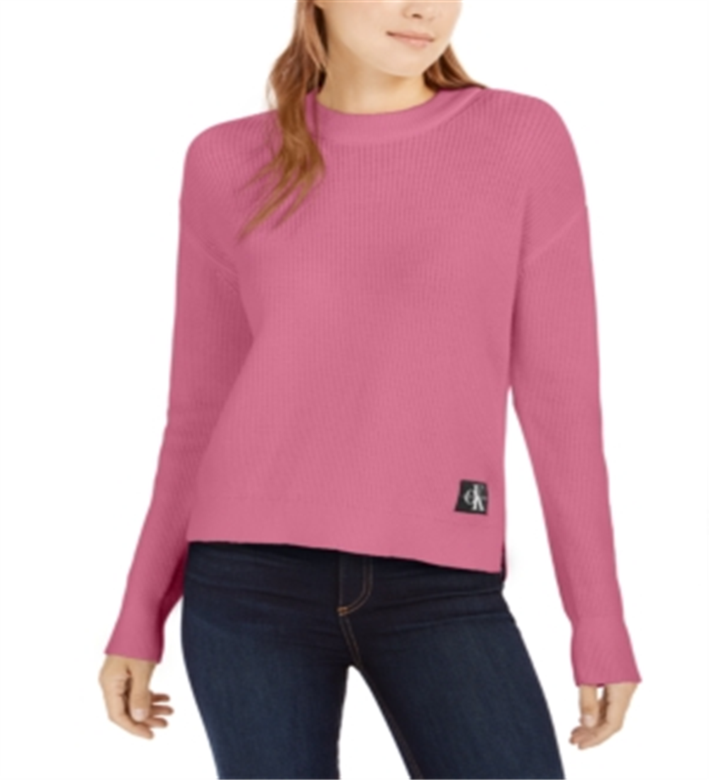 Calvin Klein Women's Crewneck Sweater Jeans Pink Size Small