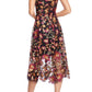 Dress The Population Women's Uma Embroidered Tulle Fit & Flare Dress Black Size M