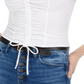 Bar III Women's Eyelet Puff Sleeve Top White Size X-Large