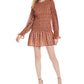 Leyden Women's Smocked Daytime Mini Dress Brown Size Small