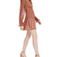 Leyden Women's Smocked Daytime Mini Dress Brown Size Small