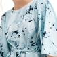 Alfani Women's Floral Print Tie Front Blouse Blue Size Medium