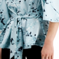 Alfani Women's Floral Print Tie Front Blouse Blue Size Medium