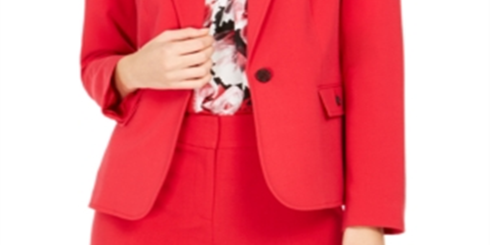Nine West Women's One Button Blazer Red Size Large