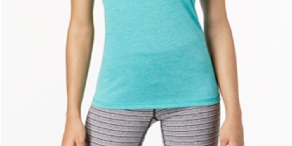 Ideology Women's Rapidry Heathered Performance T-Shirt Blue Size Small