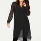 INC International Concepts Women's Sheer Tunic Shirt  Black Size Large
