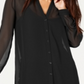 INC International Concepts Women's Sheer Tunic Shirt  Black Size Large