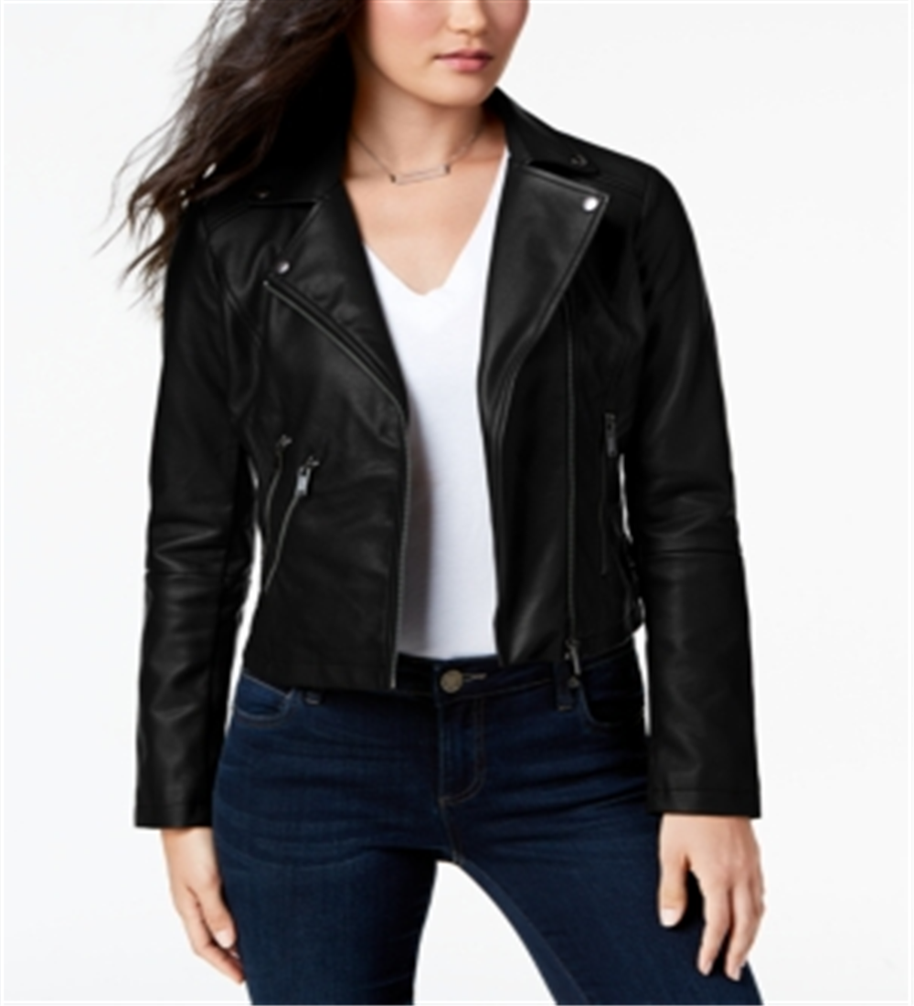 Coffee Shop Women's Motorcycle Coat Black Size X-Small