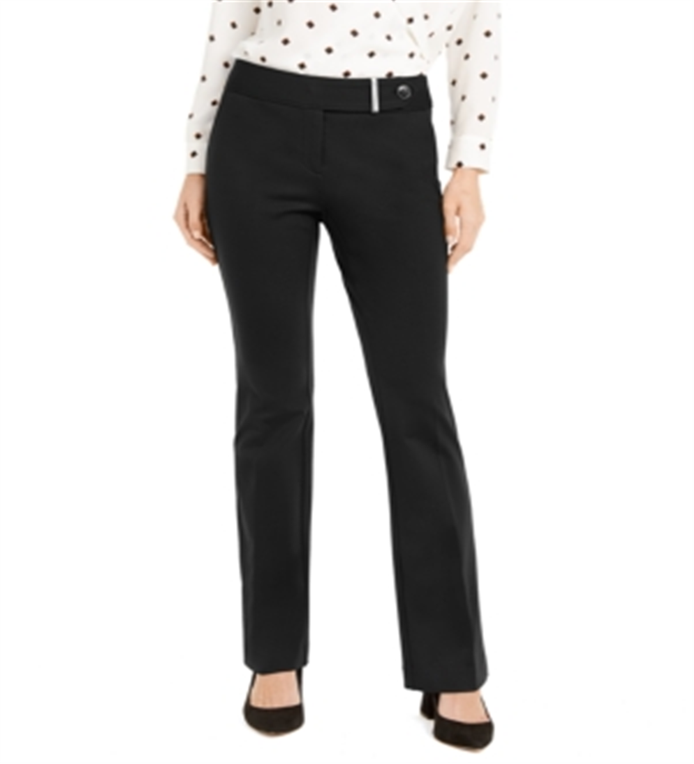 Alfani Women's High Rise Tummy Slimming Trouser Pants Black Size 10