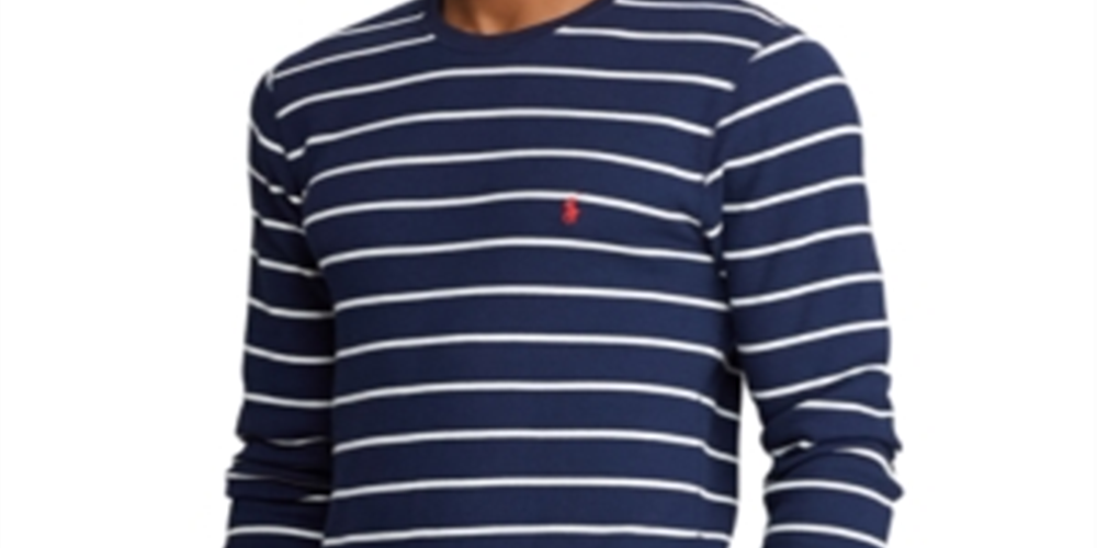 Polo Ralph Lauren Men's Sleepwear Stripe Waffle Pajama Shirt Blue Size Small