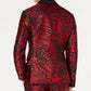 INC International Concepts Men's Slim Fit Animal Print Blazer Red Size X-Small