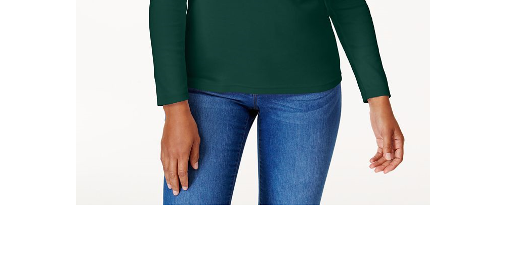 Karen Scott Women's Cotton Scoop Neck Top Blue Size Petite L