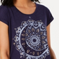 Style & Co Women's Graphic T-Shirt Blue Size Petite