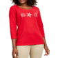 Karen Scott Women's Solid 3/4 Sleeve T-Shirt Top Red Size Petite X-Large