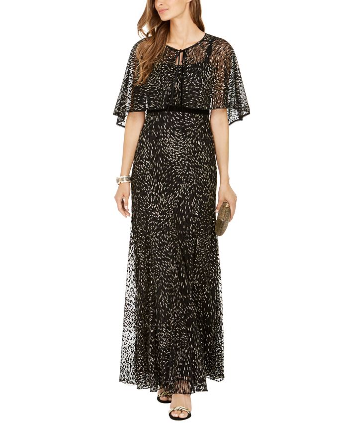 Adrianna Papell Women's Glitter Velvet Gown Black Size 12