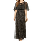 Adrianna Papell Women's Glitter Velvet Gown Black Size 12