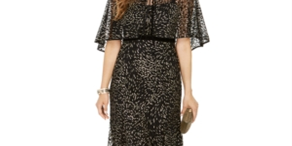 Adrianna Papell Women's Glitter Velvet Gown Black Size 12