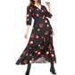 Bar Iii Printed Jacquard Wrap Maxi Dress Black Size L