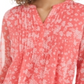 Charter Club Women's Printed Pintuck Ruffled-Sleeve Top  Red Size S