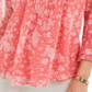 Charter Club Women's Printed Pintuck Ruffled-Sleeve Top  Red Size S