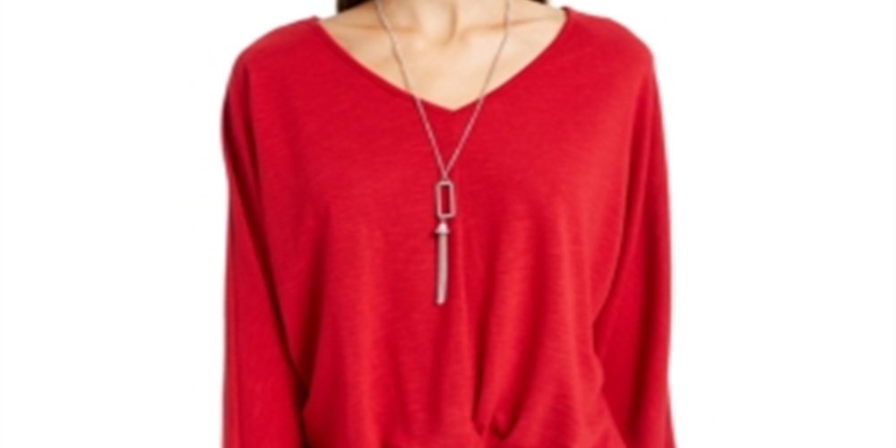 BCX Junior's Twist Front Top Red Size XL