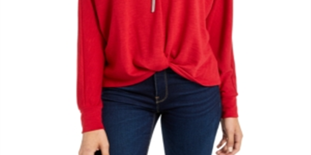 BCX Junior's Twist Front Top Red Size XL
