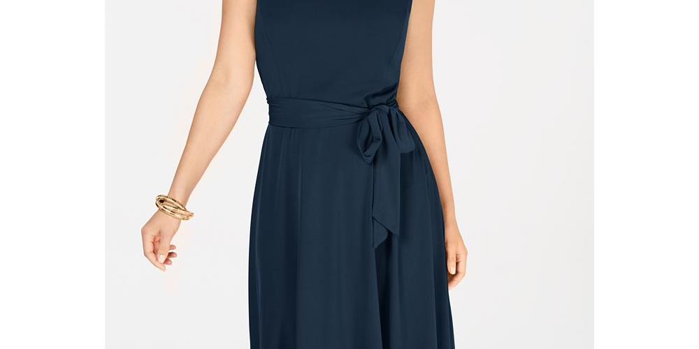 Charter Club Women's Belted MIDI Dress Wine Size PP