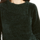 Karen Scott Women's Envelope Neck Chenille Sweater Green Size Petite