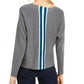 INC International Concepts Women's Varsity Stripe Sweater Gray Petite L