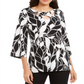 JM Collection Women's Twist-Neck Tunic Black Size XS