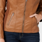 Style & Co Women's Faux Leather Moto Jacket Brown Size X-Large