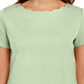 Karen Scott Women's Cotton Scalloped Neck T-Shirt Green Size X-Small