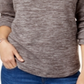 Karen Scott Women's Fleece Space Dye Crewneck Sweater Gray Size Small