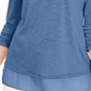 Style & Co Women's Chiffon Hem Top Blue Size X-Small