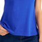 Karen Scott Women's Split Neck Top Blue Size Petite Large