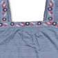 Style & Co Women's Plus Pointelle Linear Jacquard Embroidered Strap Top Blue Size 4X