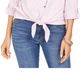 Style & Co Women's Cotton Embroidered Tie Hem Shirt Pink Size Petite Small