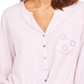 Style & Co Women's Cotton Embroidered Tie Hem Shirt Pink Size Petite Small