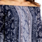 Style & Co Women's Printed Off the Shoulder Top Blue Size Petite X-Small