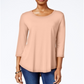 JM Collection Women's Three Quarter Sleeve Top Pink Size Petite S/M