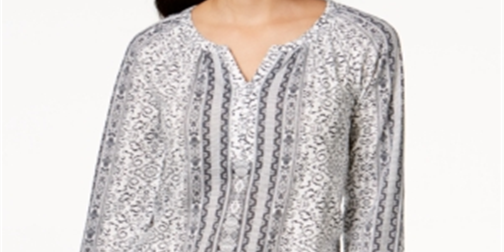 Style & Co Women's White Long Sleeve T-Shirt Top Size Petite XL