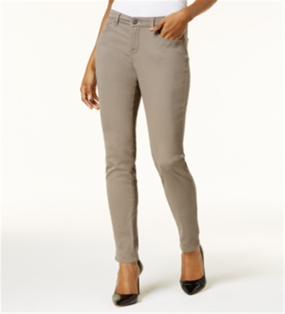 Style & Co Women's Skinny Curvy Fit Jeans Brown Size 4 Petite